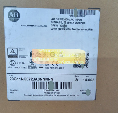 Sealed Allen Bradley PowerFlex 755 AC Drive 37kW/50Hz 20G11NC072JA0NNNNN - ALLEN BRADLEY