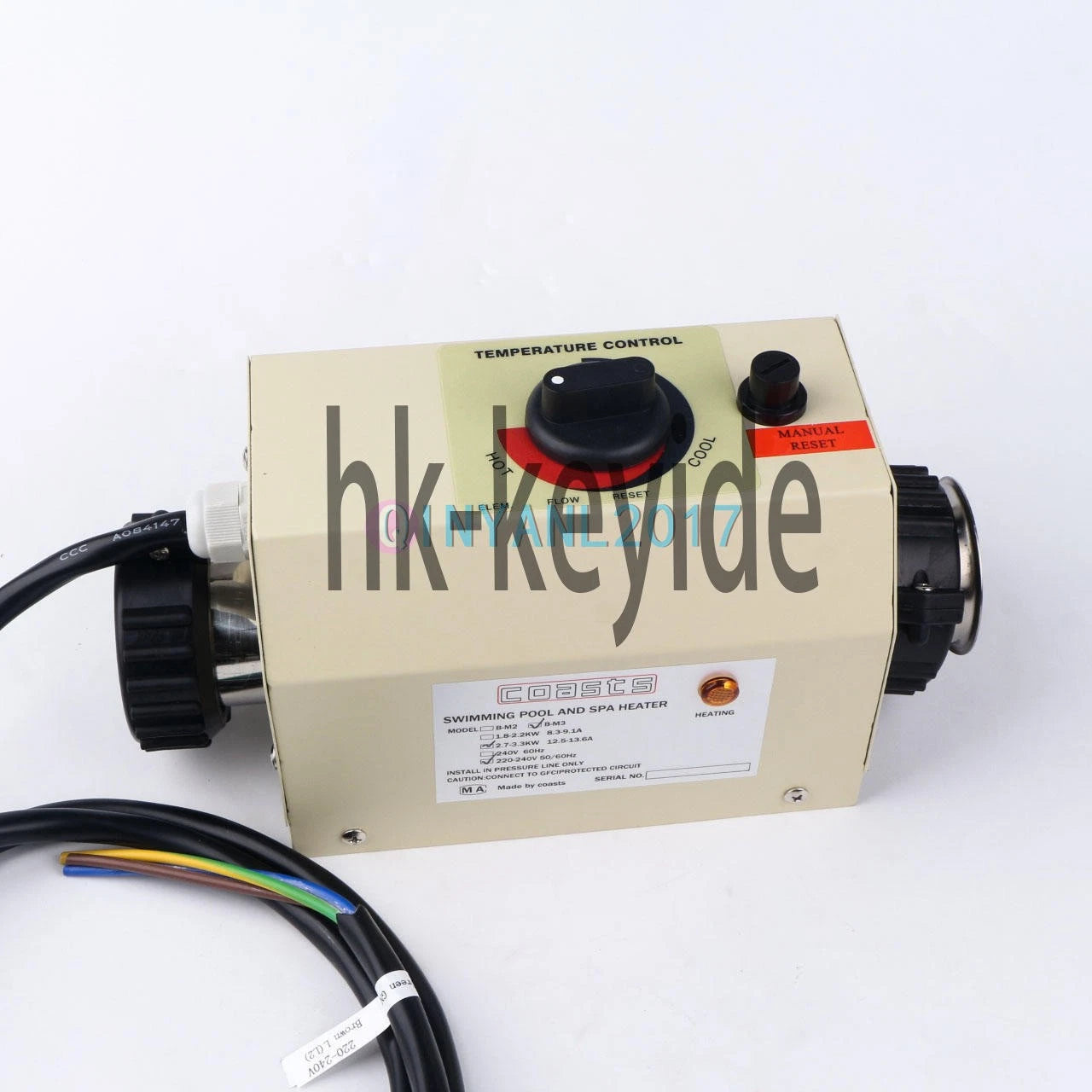 Electric Swimming Pool Heater SPA Water Bath Hot Tub Thermostat Heater 3KW B-M3