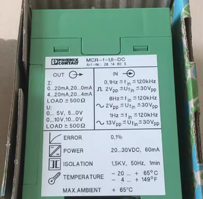 new PHOENIX CONTACT MCR-F-UI-DC MCR Frequency Measuring Transducer - PHOENIX CONTACT