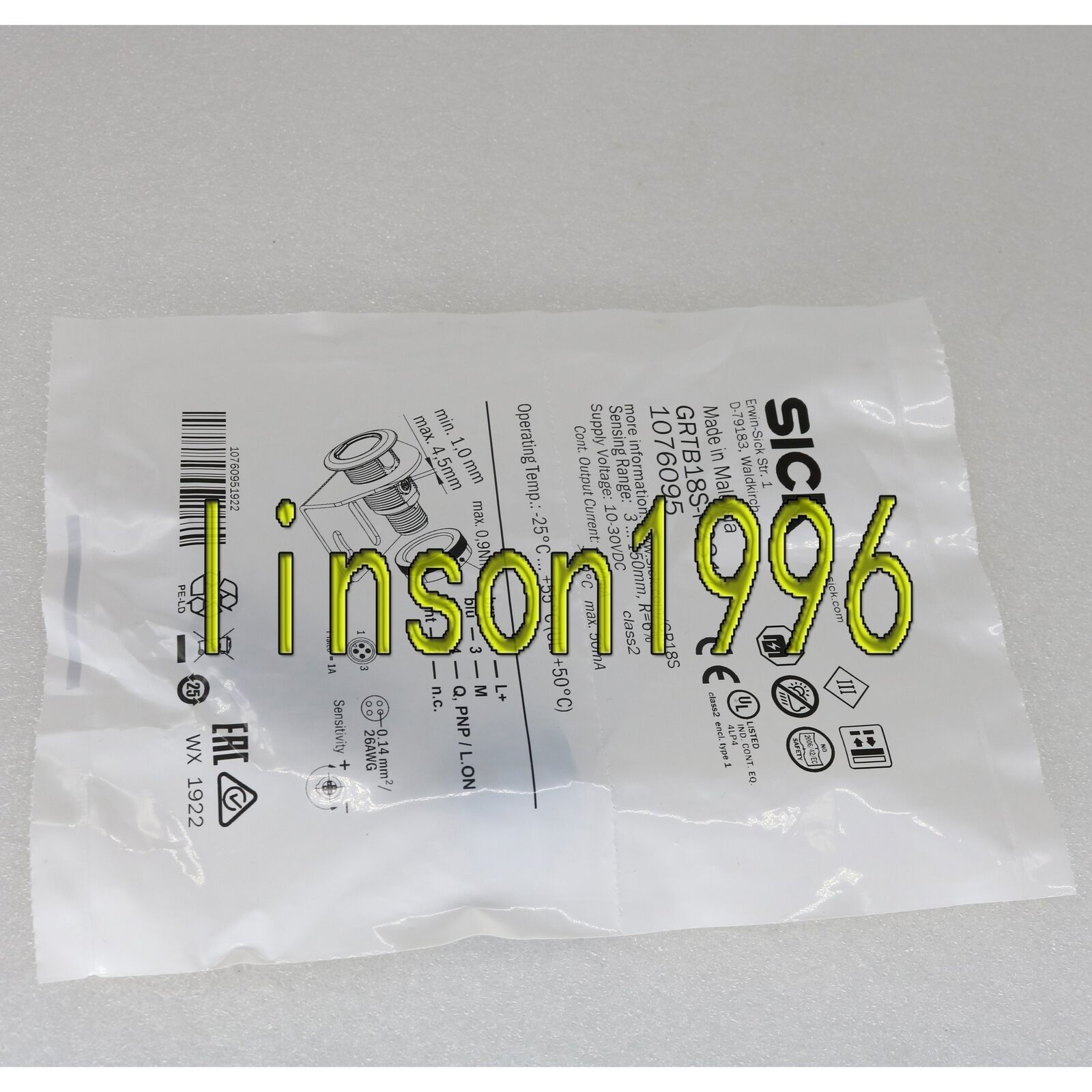ONE SICK Photoelectric Sensor GRTB18S-P2317 - ONE SICK