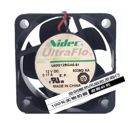 NIDEC U40G12BGA5-51 4020 DC12V 0.17A 4CM 2-wire case high airflow cooling fan