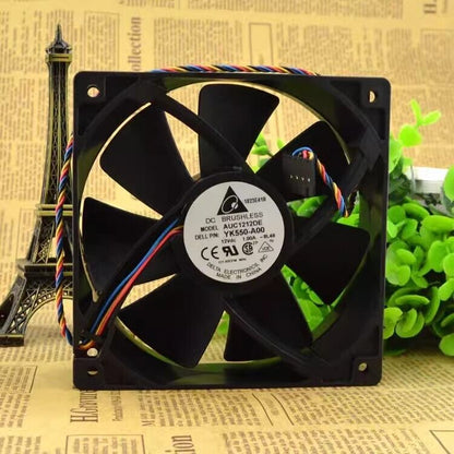 Delta AUC1212DE 12038 DC12V 1A 12CM 4-Wire PWM Mute Cooling Fan