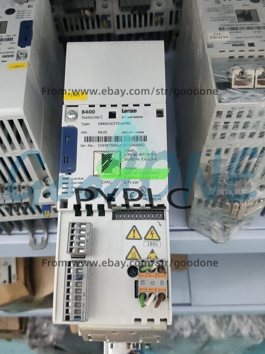 1PC Lenze 8400 Inverter E84AVSCE7514SX0 0.75KW