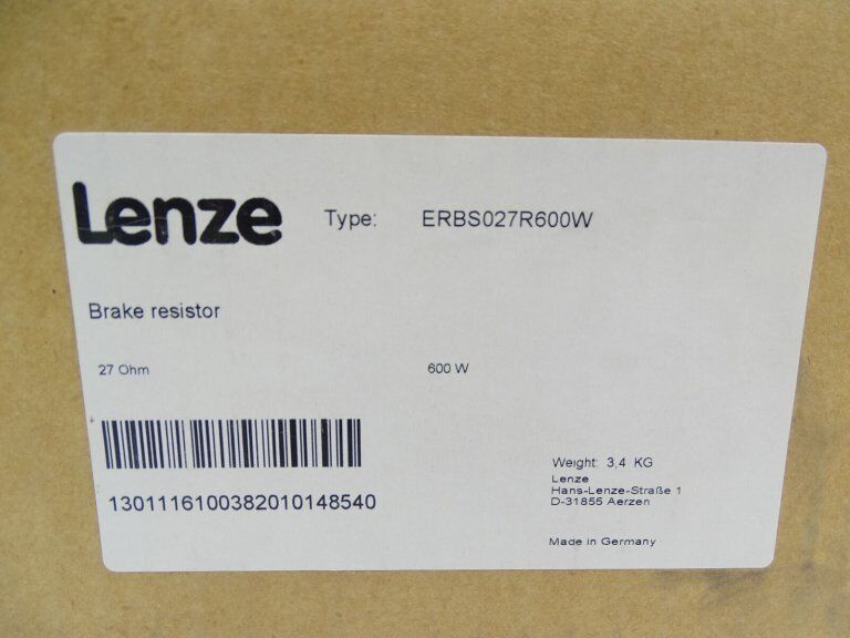 LENZE ERBS027R600W BRAKE RESISTOR 128105 NEW - LENZE