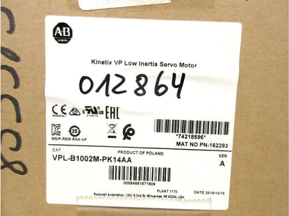Allen Bradley VPL-B1002M-PK14AA 480V AC Kinetix VP Servo Motors - ALLEN BRADLEY