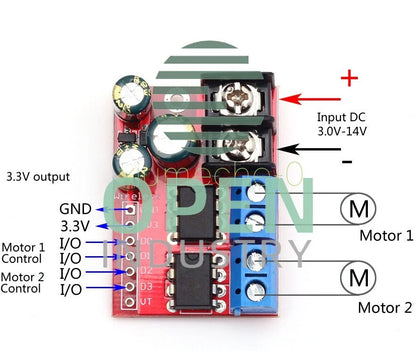 Dual 5A DC Motor Drive Remote Control Double H-Bridge PWM Speed Control Module M