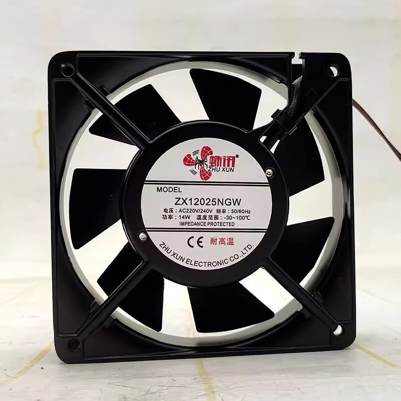 1PCS ZHUXUN ZX12025NGW 220V 14W 12025 12CM High Temperature Cooling Fan