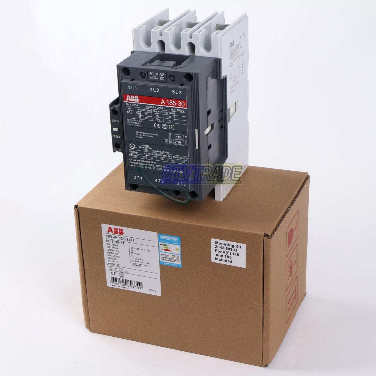 new ONE  ABB Contactor AC Contactor A185-30-11 185A 110V#HL