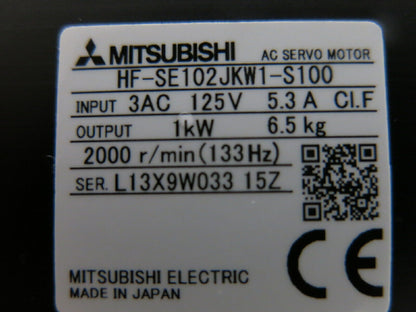 MITSUBISHI HF-SE102JKW1-S100 SERVO MOTOR - MITSUBISHI
