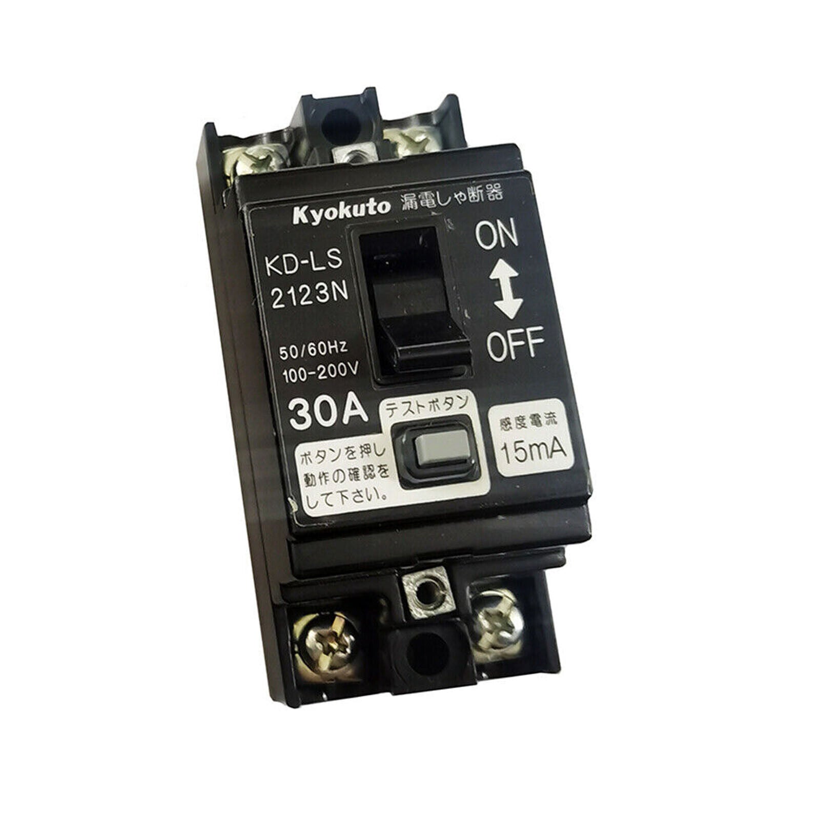 15mA Circuit Breaker, 30A, 100-200V, 1PC Kyokuto KD-LS2123N - KYOKUTO