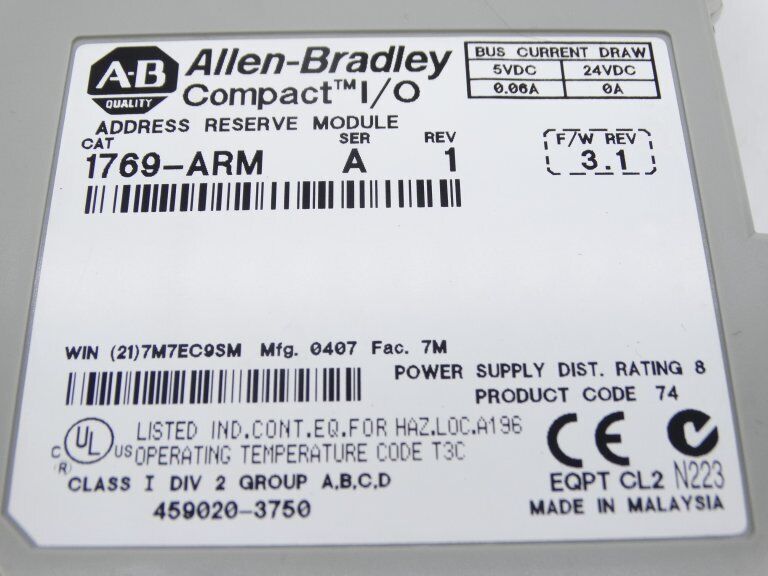 ALLEN BRADLEY 1769-ARM PLC MODULE - ALLEN BRADLEY