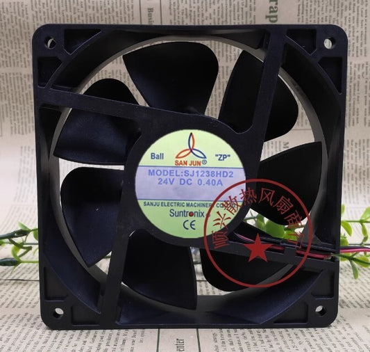 SANJUN SJ1238HD2 DC24V 0.40A 12CM 2-Wire Axial Cooling Fan