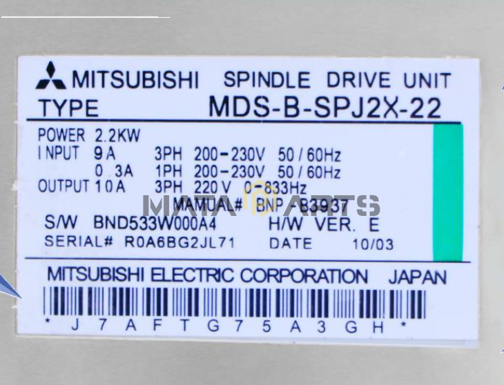 Mitsubishi servo drive MDS-B-SPJ2X-22 - MITSUBISHI