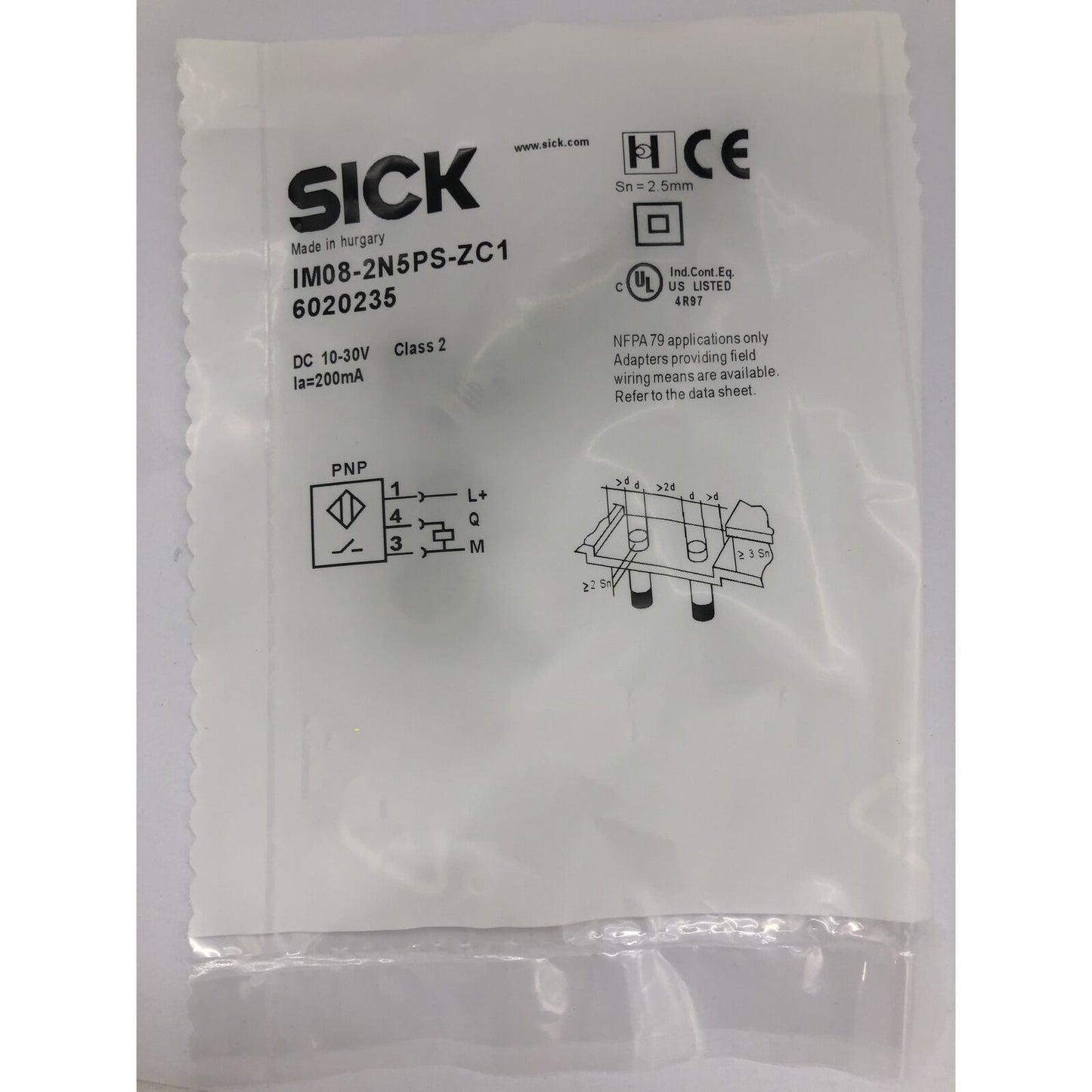 SICK IM08-2N5PS-ZC1 Proximity Switch Sensor SPOT STOCKS - High-precision sensor for accurate stock detection - SICK