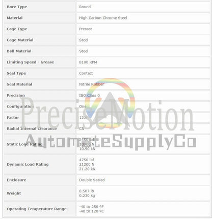 NTN 6305 LLU Deep Groove Ball Bearings 25x62x17mm. #