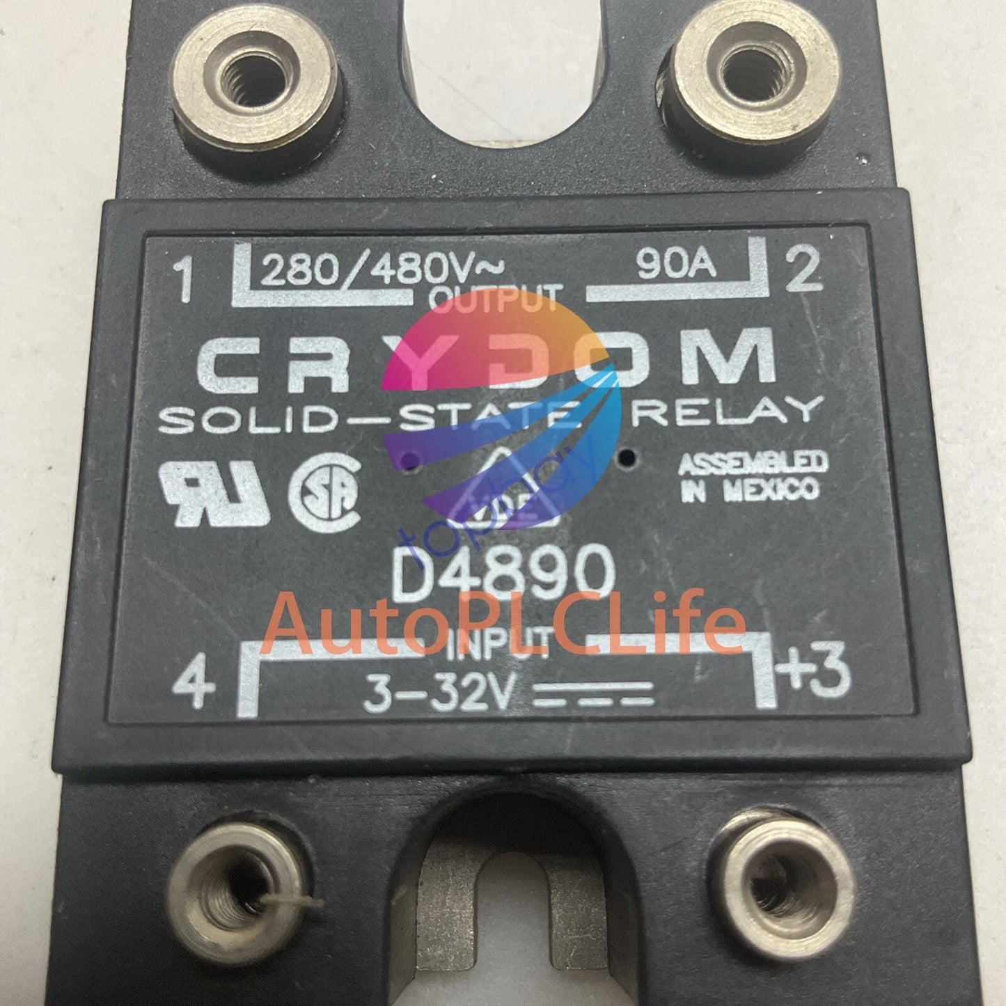 Crydom D4890 Solid State Relay 90 Amp 3-32 VDC Control Voltage Panel Mounted
