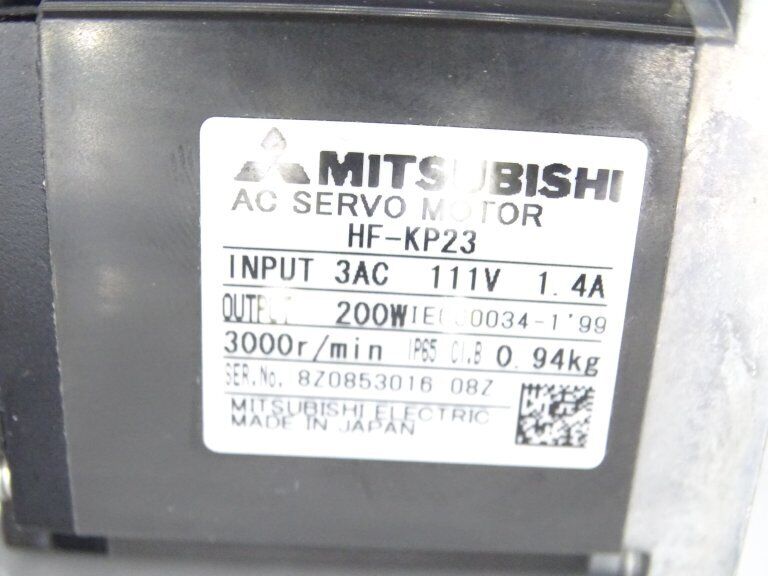 MITSUBISHI HF-KP23 SERVO MOTOR 230V 3HP 3000 RPM 1000NMM SERVO MOTOR - MITSUBISHI