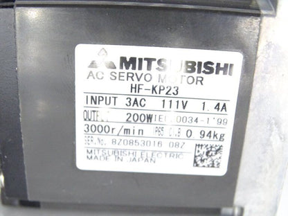 MITSUBISHI HF-KP23 SERVO MOTOR 230V 3HP 3000 RPM 1000NMM SERVO MOTOR - MITSUBISHI