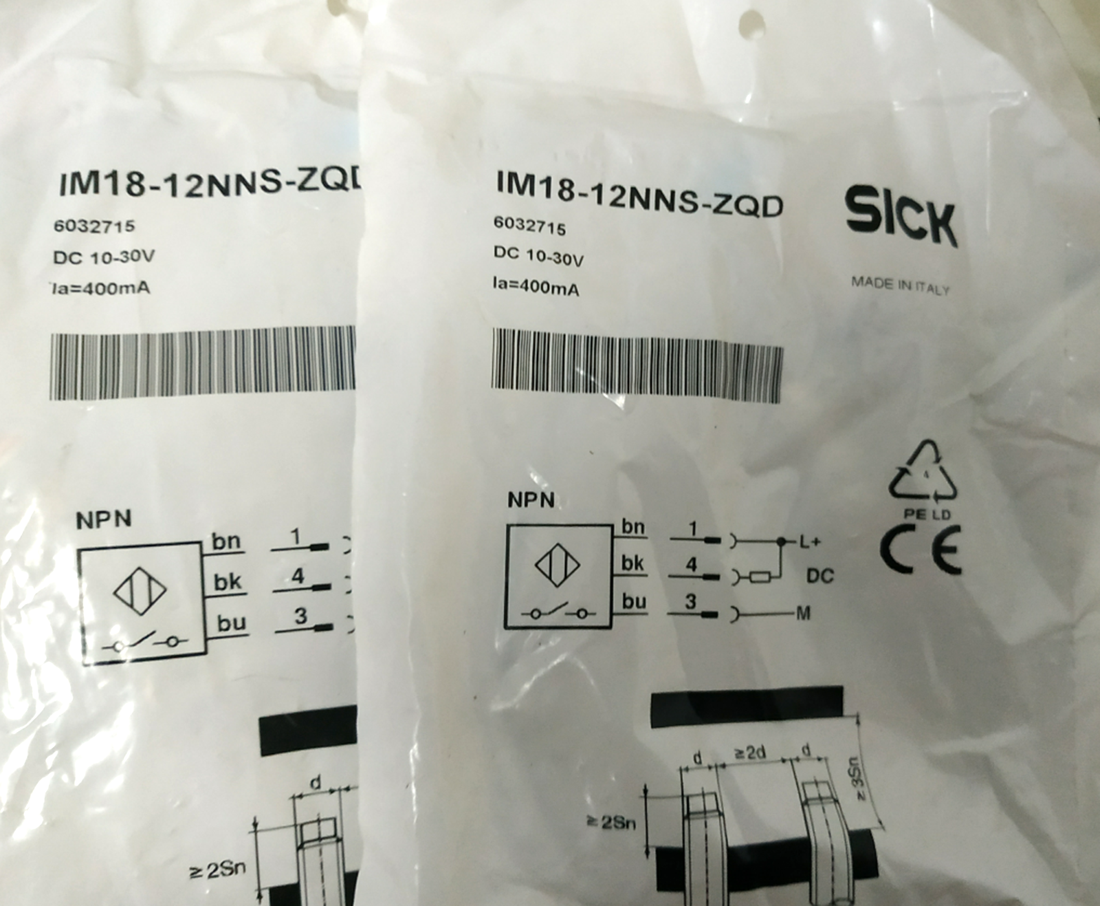 SICK IM18-12NNS-ZQD DC 3-Wire Cylindrical Inductive Proximity Sensor SN 12mm - SICK
