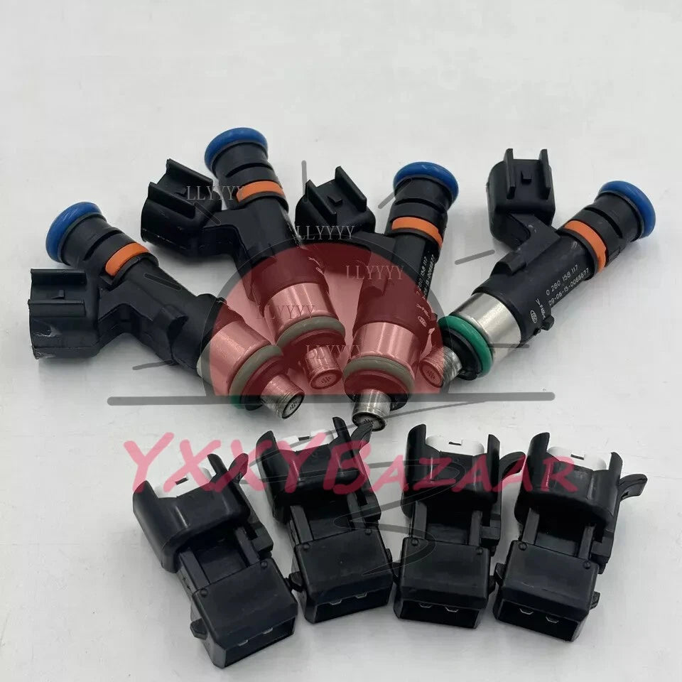 4X Bosch 0280158117 52lb 550cc Fuel Injectors For EV14 A4 TT Golf Jetta Passat