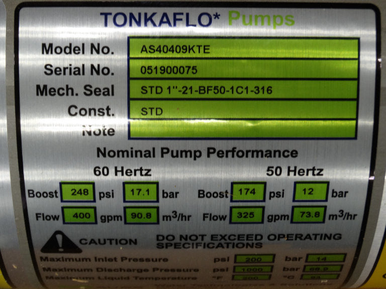 TONKAFLO AS40409 PUMP - TONKAFLO