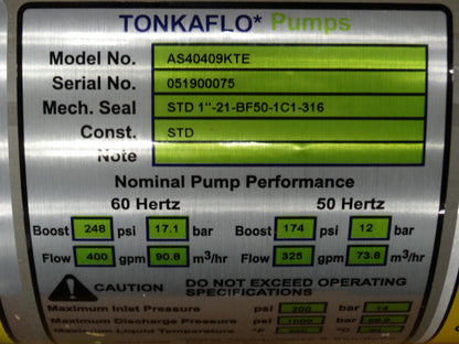 TONKAFLO AS40409 PUMP - TONKAFLO