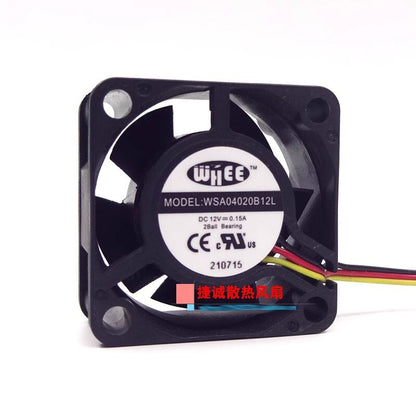 WHEE WSA04020B12L 12V 0.15A 4020 4CM 3-wire Dual Ball Chassis Cooling Fan