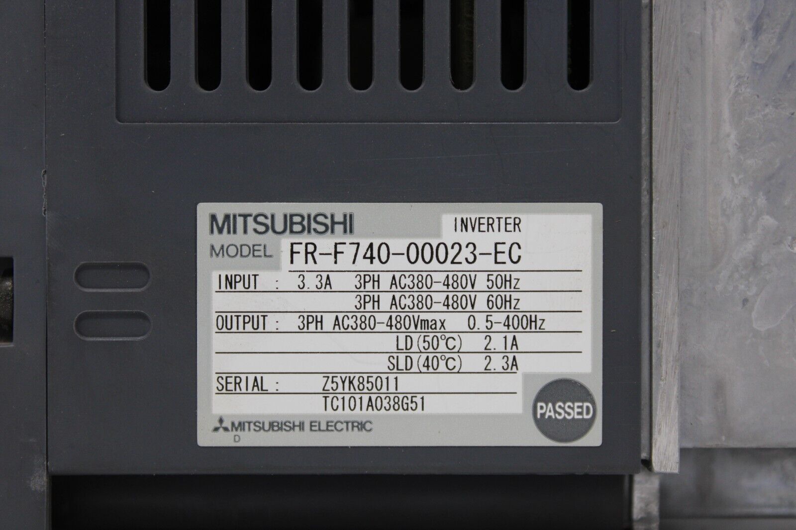 used Mitsubishi FR-F740-00023-EC Drive - MITSUBISHI