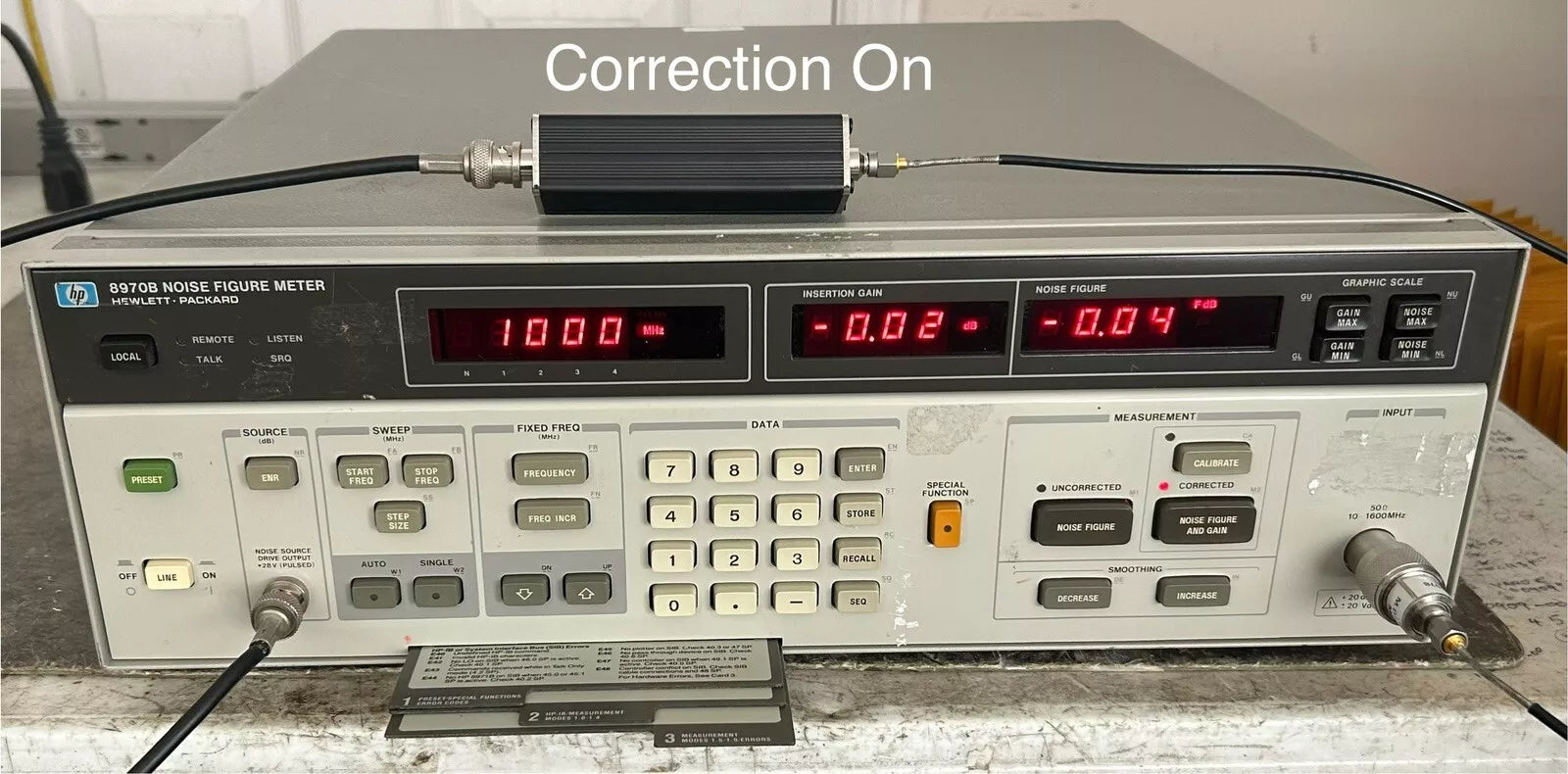 HP 8970B Noise Figure Meter with Advanced Features - HP