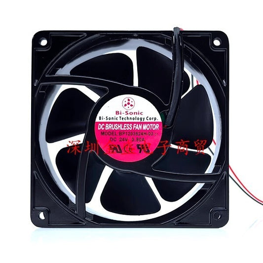 Bi-Sonic BP1203824H-03 DC24V 0.8A 12CM 2-Wire Inverter Cooling Fan