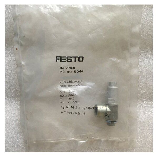 FESTO Check valve HGL-1/8-B 530030 Fast | FESTO Fast-flow check valve with 1/8-inch BSP flange connection and 530030 model number - FESTO