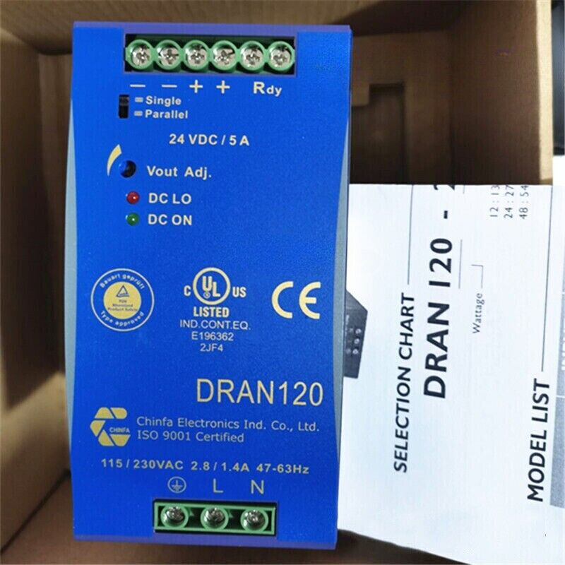 DRAN120-24A Switching Power Supply 115/230VAC 24VDC 120W - DRAN