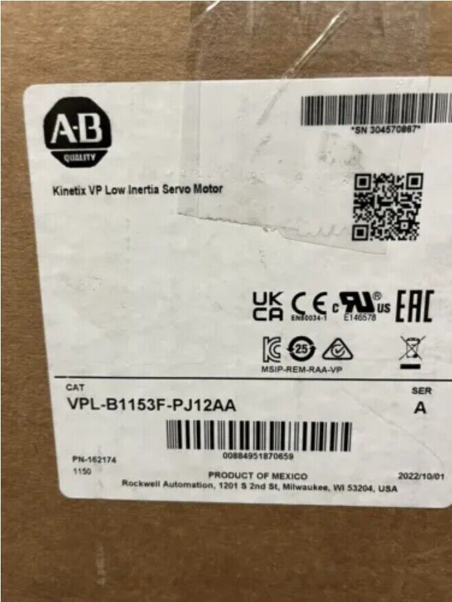 Allen-Bradley VPL-B1153F-PJ12AA 480V Servo Motor | Industrial Equipment - ALLEN-BRADLEY