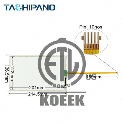 1SET for 2711P-T9W22D9P Glass Panel with Front Overlay Film Touch Screen #dr