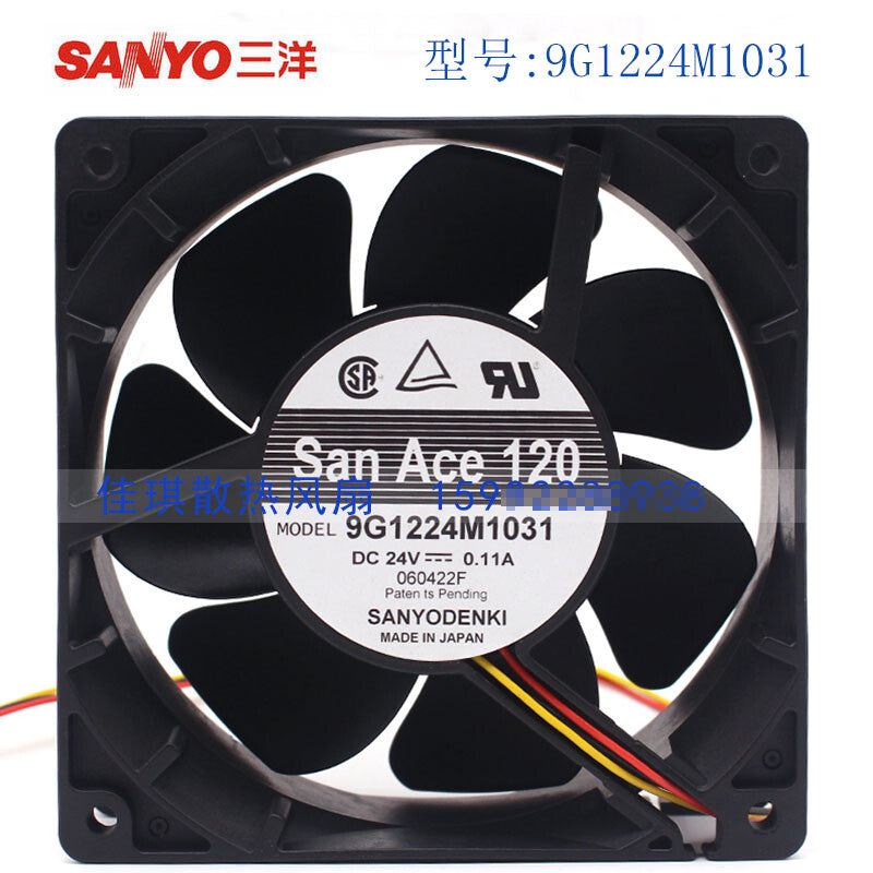 1pcs SANYO 9G1224M1031 DC24V 0.11A 12CM equipment fan