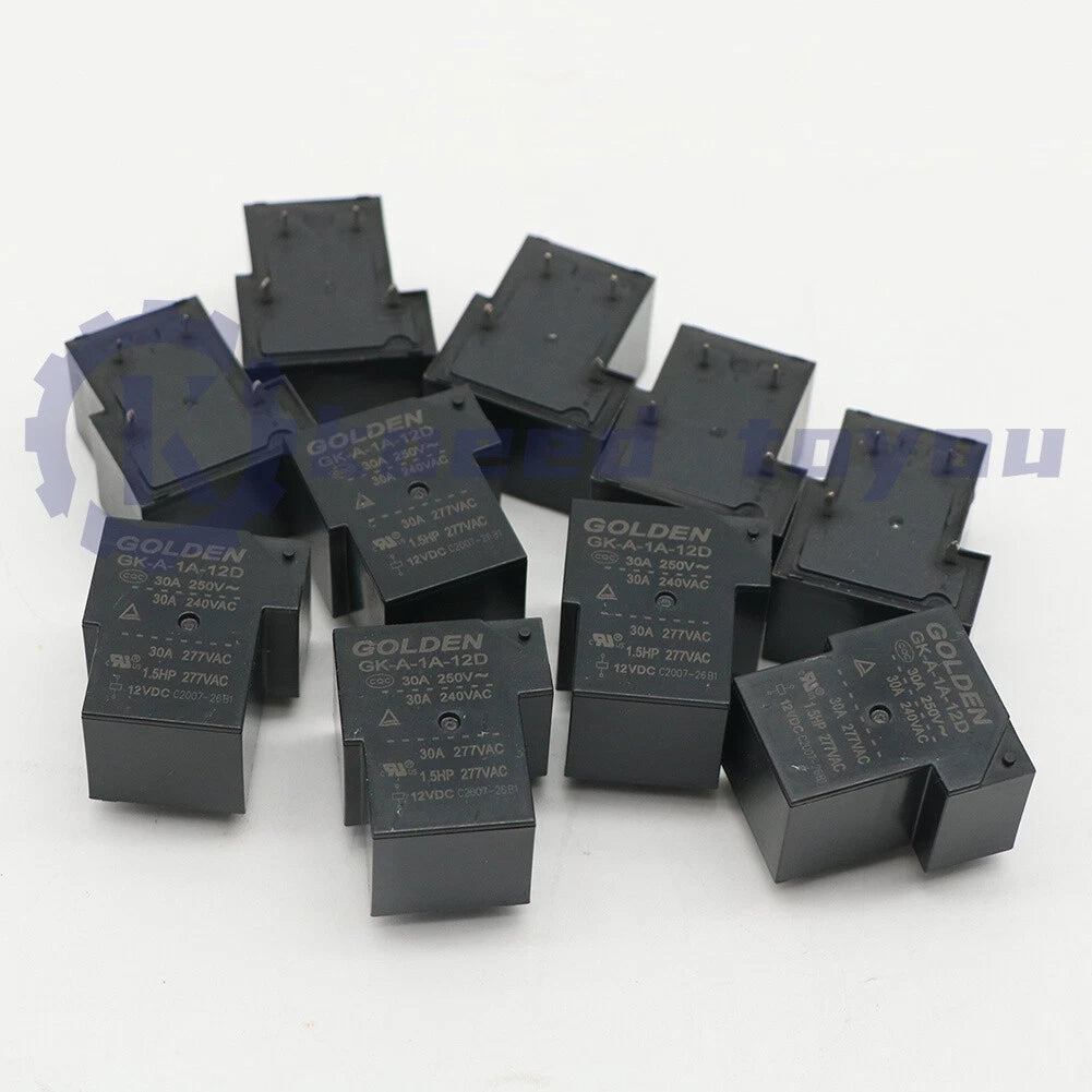 10Pcs GOLDEN GK-A-1A-12D 12VDC Power Relay 4Pins US