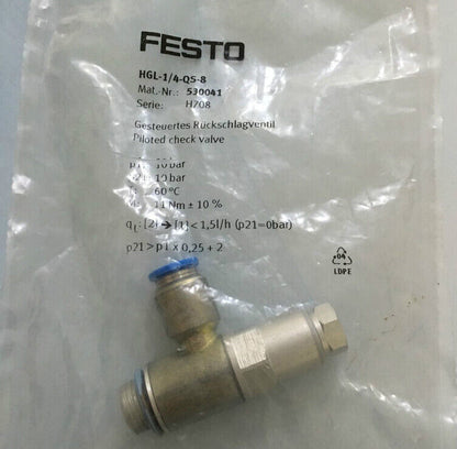 New 1PC FESTO Check Valve HGL-1/4-QS-8 530041 Fast - FESTO