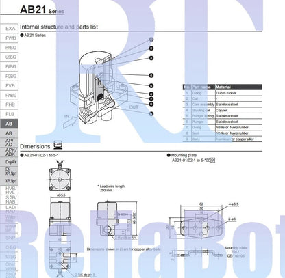 CKD AB21-02-2-DC24V Solenoid Valve