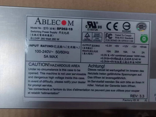 new SUPERMICRO ABLECOM SP262-1S 260W 1U MULTI-OUTPUT SWITCHING POWER SUPPLY PWS-0055