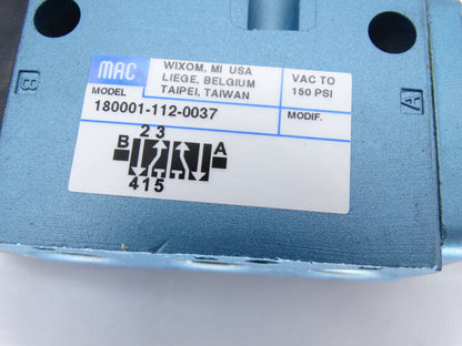 MAC VALVES INC MAC 180001-112-0037 VALVE VALVE - MAC VALVES INC