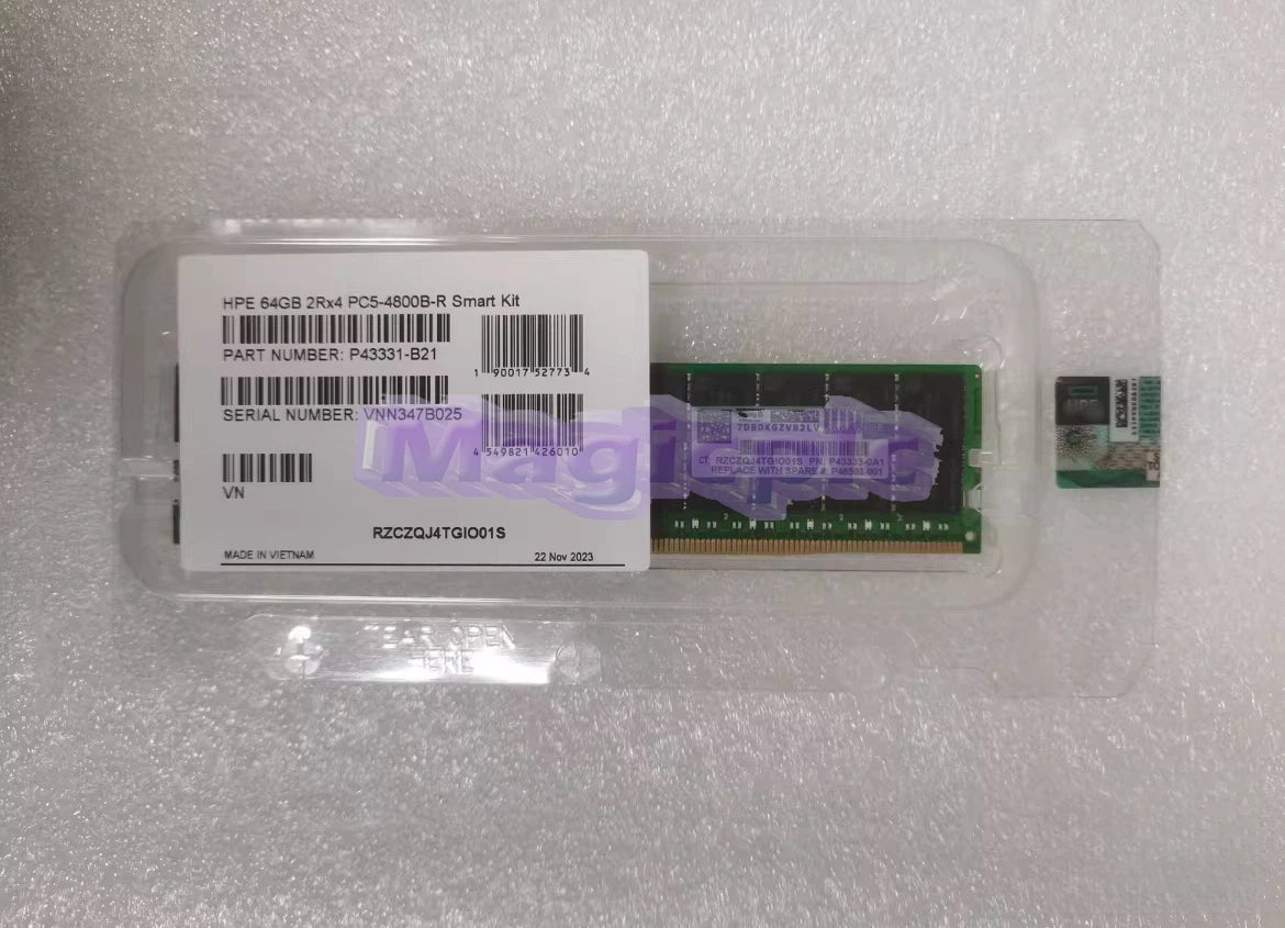 P43331-B21 P43333-0A1 OEM 64GB 2Rx4 DDR5 PC5-4800 EC8 RDIMM Gen11 Server Memory~