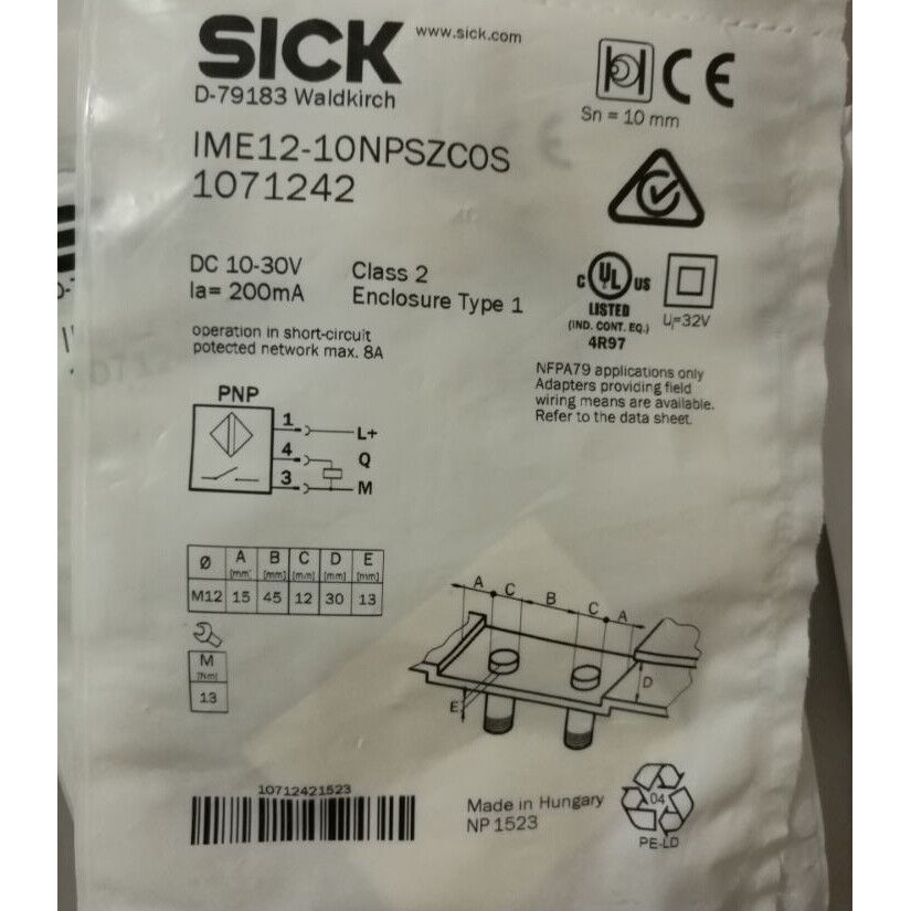 1PC IME12-10NPSZC0S PROXIMITY SWITCH Fast - SICK