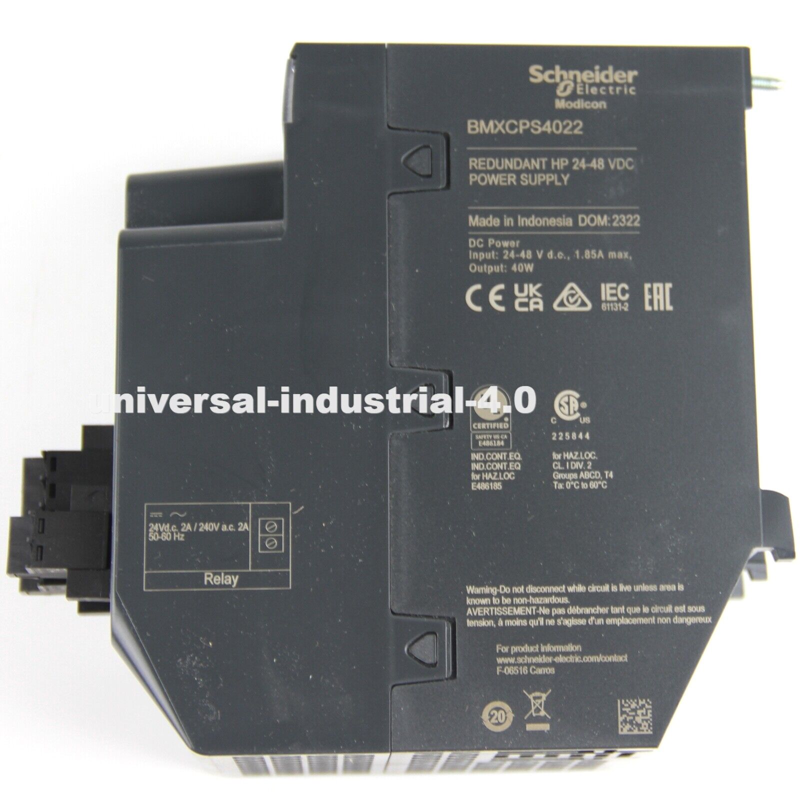 Schneider Redundant AC Input Regulated Power Module, BMXCPS4022 - SCHNEIDER