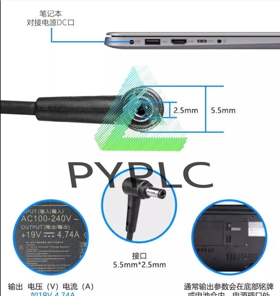 1pc ASUS Laptop Charger AC Power Adapter ADP-90YD B 19V 4.74A 90W 5.5*2.5mm Tip