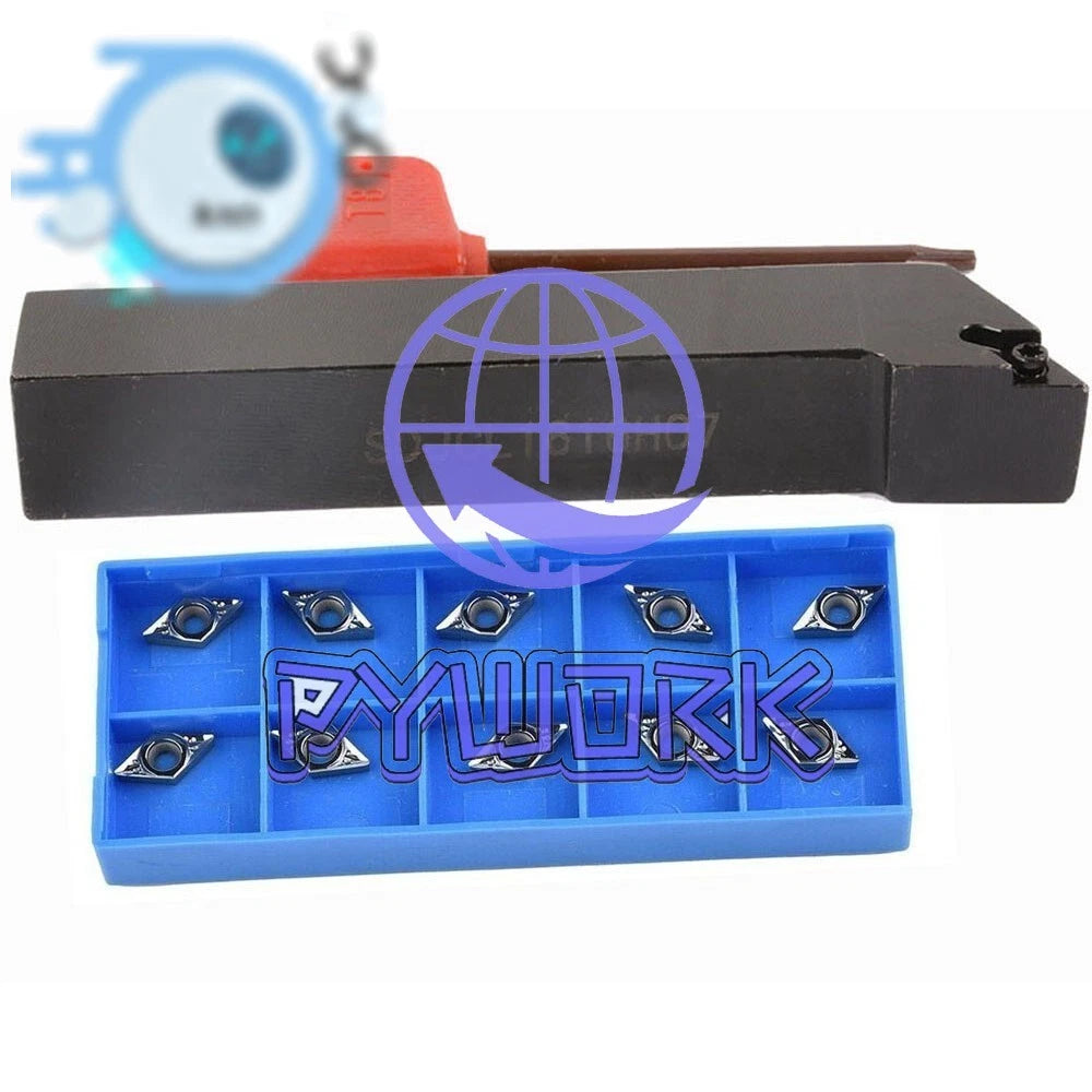 16mm SDJCL1616H07 CNC External Turning Tool Holder + 10P DCGT070204-AK Inserts