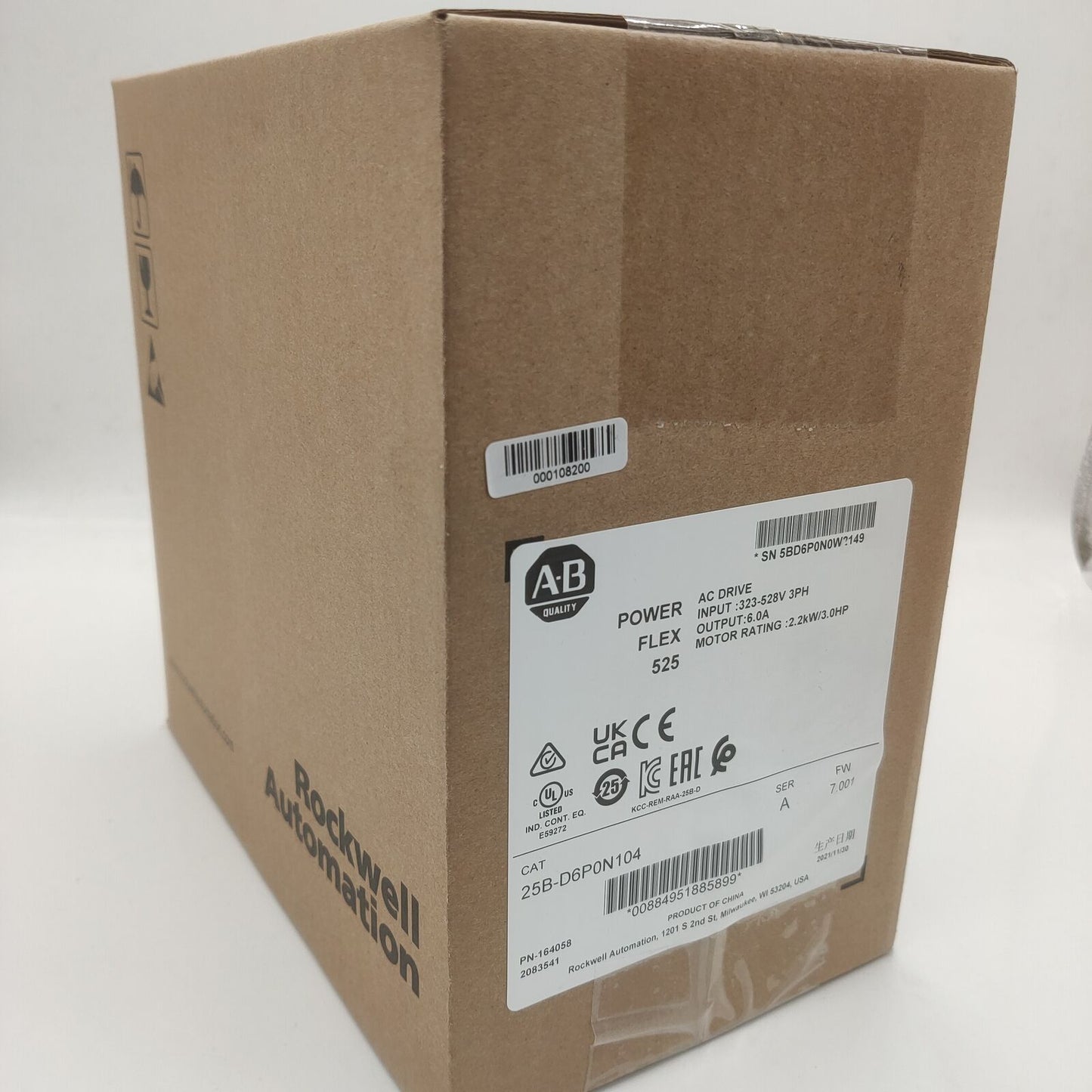 Allen Bradley 25B-D6P0N104 PowerFlex 525 AC Drive 480V 3HP New - ALLEN BRADLEY