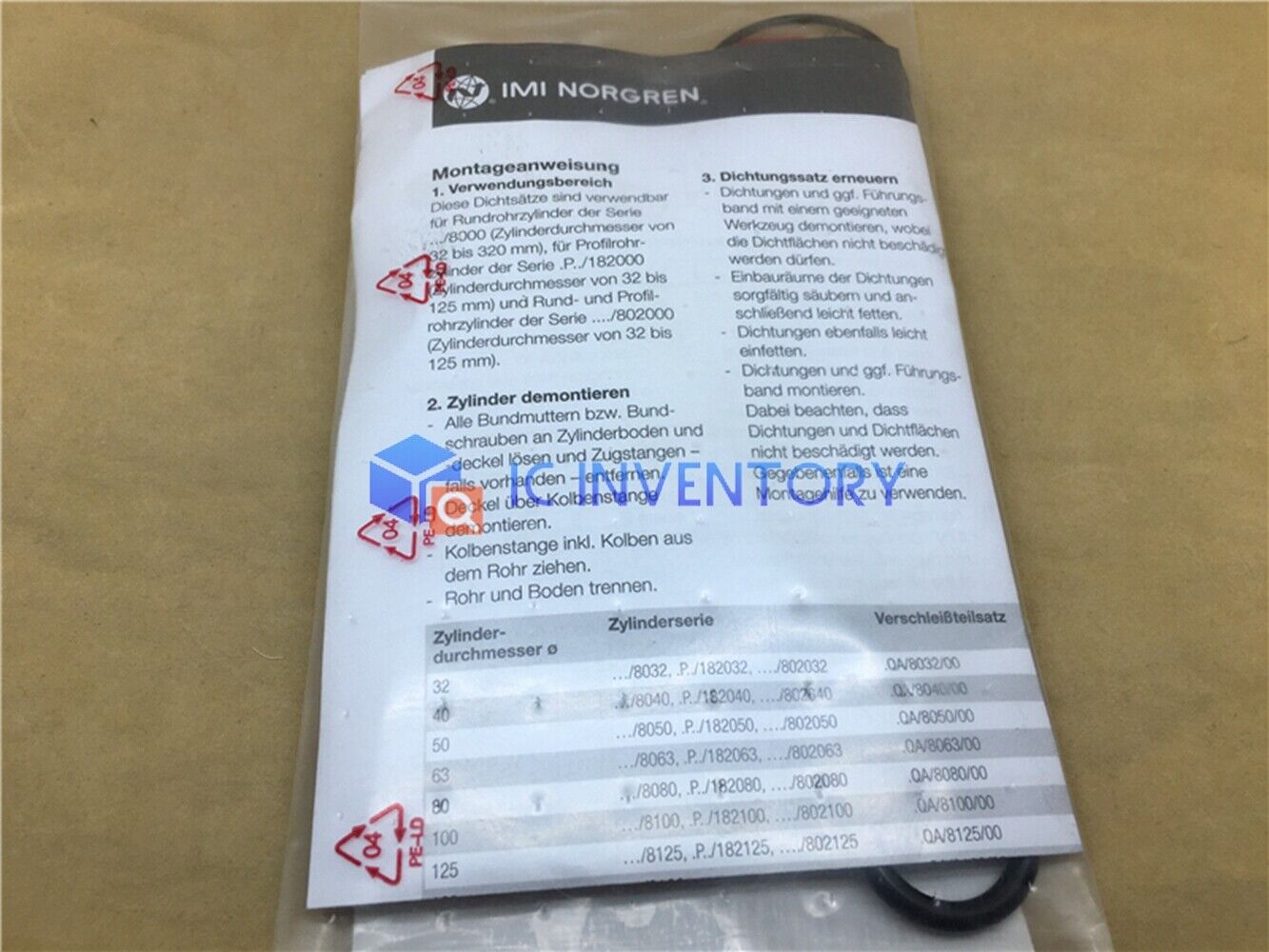 NORGREN QA-8040-00 Cylinder Service Kit - NORGREN