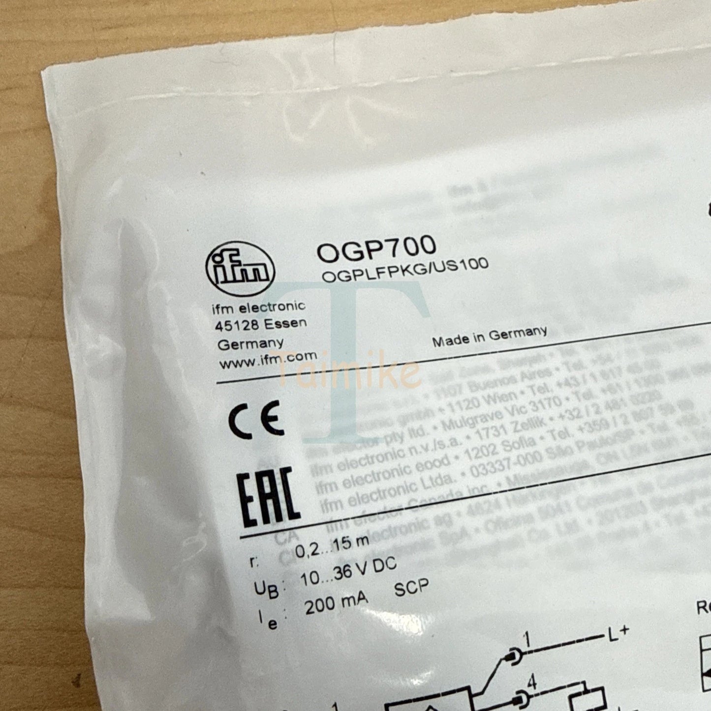 ! IFM OGP700 Retro-reflective Proximity Sensor OGPLFPKG/US100