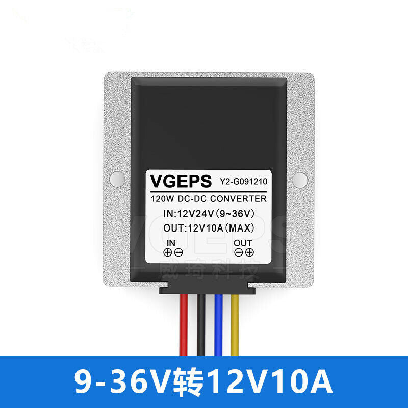 new 9-36V to 12V 10A 120W isolated Waterproof power converter 12V/24V to 12V DC-DC - PLAQCOM