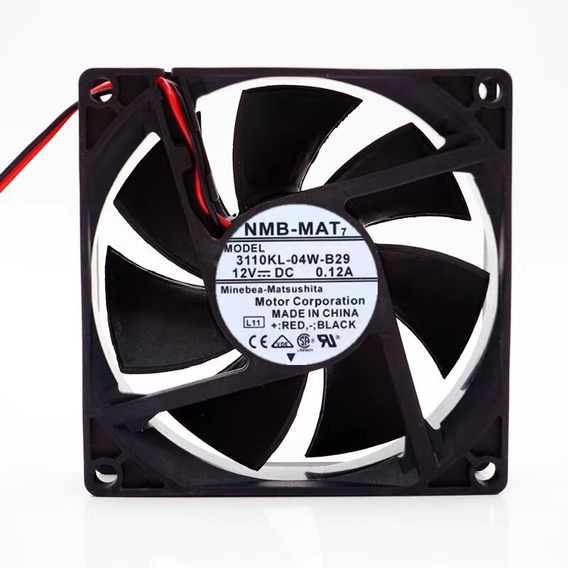 NMB 3110KL-04W-B29 8025 DC12V 0.14A 8CM 2-Wire Dual Ball Cooling Fan